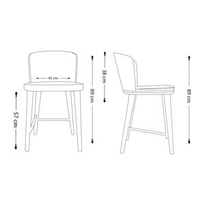 Roma Bar, muebles para el hogar, piezas de repuesto para sillas, estilo moderno, respaldo curvo de madera maciza, cuatro patas, taller al aire libre, uso comercial - Product Image 5