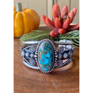 Michael & Rosita Calladitto Kingman Turquoise & Sterling <b>Silver</b> <b>Cuff</b> <b>Bracelet</b> Fashionable Accessory - Product Image 1