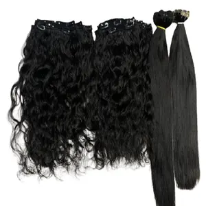Wholesale 100% Natural Raw Vietnamese Curly Human Hair Extensions no premium fiber dread lock extension clip in single donor dou