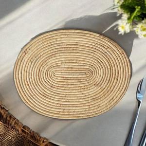 Oval rolled water hyacinth placemat Eco friendly products Made in Vietnam <b>Table</b> decoration Woven Placemat Wholesale - Product Image 4