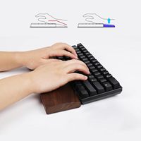 Repose-poignets en bois pour clavier Repose-poignets ergonomique antidérapant en bois massif de noyer noir pour clavier compact 60% Durable et facile