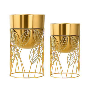 Metal Indoor Plant Pots with Stand Home Decorative Items for Living Room and Garden Application for Planters <b>Gold</b> Finished Deco - Product Image 1