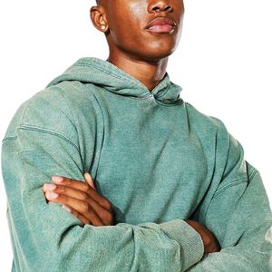 Sudaderas con capucha transpirables con lavado ácido Impresión personalizada Basics Algodón mezclado Logo Hombres de alta calidad Sudaderas con capucha con lavado ácido BY BS 2026 - Product Image 2