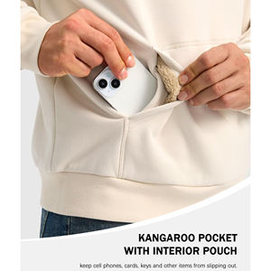 Vêtements streetwear pour hommes sweats surdimensionnés broderie épaisse logo personnalisé sans ficelle vêtements de rue pull Boxy sweats à capuche pour hommes - Product Image 5