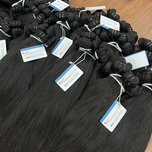 MEILLEUR VENDEUR noir naturel lisse machine faisceaux de cheveux extensions de cheveux humains vietnamiens pas synthétique pas d'enchevêtrement - Product Image 1