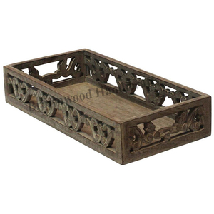 ถาดไม้โบราณถาดไม้มะม่วงสำหรับตกแต่งงานแกะสลักอเนกประสงค์ - Product Image 2