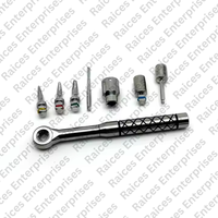 Kit penghilang implan gigi, Set Expander tulang dengan kunci Ratchet, kunci pas rusak, penghilang & pengangkat osteoom untuk operasi implan