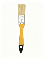 Pinceau plat triangulaire en bois épaissi de qualité professionnelle pour peinture murale, en poils de porc naturels blancs purs de 1 pouce, idéal pour le bricolage industriel