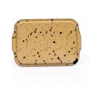 ถาดโลหะหินขัดสี่เหลี่ยมขนาด215x316มม. พร้อมที่จับสำหรับเสิร์ฟ - Product Image 3