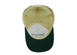 Gorra de camionero de espuma verde y Beige retro Satoshi Dreams diseño personalizado bordado de alta calidad 5 paneles de malla en la parte posterior OEM Vietnam - Product Image 6