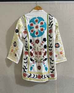 Chaqueta Larga Suzani de Algodón, Chaqueta de Diseño para Mujer, Hermoso Diseño - Product Image 6