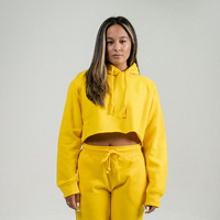 Offre Spéciale femmes vêtements survêtement avec logo personnalisé 2 pièces ensemble en gros femmes Crop hauts sweats à capuche et Jogging costume