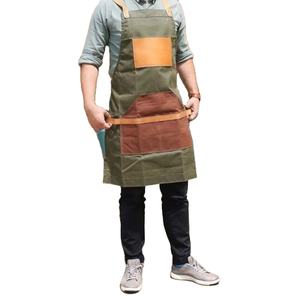 Canvas <b>Apron</b> <b>Christmas</b> Gift Hairdresser Barber <b>Apron</b> With Logo Leather Personalized Holiday Gift AAA-0043C - Product Image 1