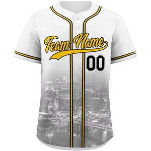 Maillot de Baseball personnalisé bon marché d'usine maillot d'uniforme d'équipe sportive de broderie maillot de Baseball boutonné à séchage rapide - Product Image 3