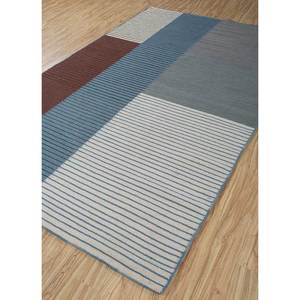 Alfombras de Lana con Diseño Geométrico Azul, Hechas a Mano, Tejido Plano, para Dormitorio/Sala de Estar, Rectangulares, para Pasillo, ADWL-13061, para Adolescentes - Product Image 2