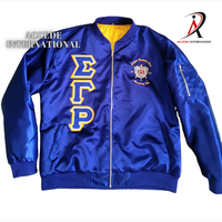 Blouson Bomber en Satin Personnalisé ZPB Centenaire 100% Polyester Zeta Phi Beta 100ème Anniversaire Respirant Coupe-Vent avec Écusson Brodé