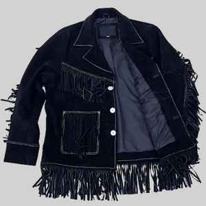 Venta al por mayor de chaqueta de cuero de ante marrón de los hombres de estilo occidental de motorista tachonado chaqueta - Product Image 1