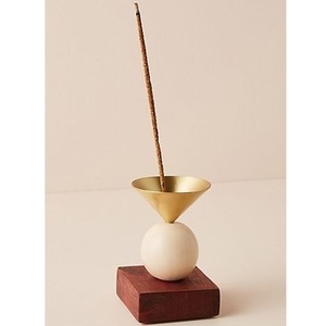 Handcrafted white marble <b>incense</b> <b>stick</b> <b>holder</b> round cylinder aroma diffuser stand minimalist stone agarbatti <b>holder</b> for home - Product Image 4
