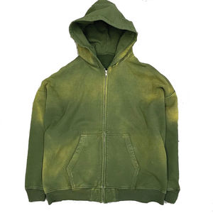 Sudadera con capucha para hombre, color sólido, personalizada, alta calidad, ajuste regular, talla grande, ecológica, hombro caído, lavado ácido, nueva moda - Product Image 2