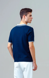 Camiseta Deportiva de Golf Personalizada de Alta Calidad, Azul Liso, Tejida, Informal, de Manga Corta, Secado Rápido, para Hombre - Product Image 5