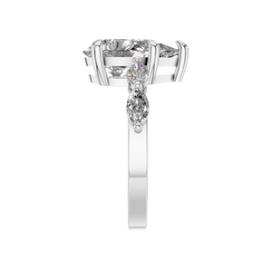 950 platine brillant coupe laboratoire cultivé diamant bague de fiançailles Marquise côté pierres luxe bijoux fins OEM ODM - Product Image 2