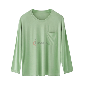 2025 camisetas de mujer con logotipo personalizado, nueva camiseta informal de manga larga de Color sólido transpirable, Camiseta con estampado ecológico para mujer - Product Image 3