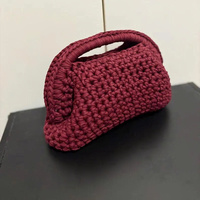 Bon marché, pochette en crochet faite à la main-100% coton avec poignées pour l'automne/hiver-pochette avec poignée-cadeau parfait