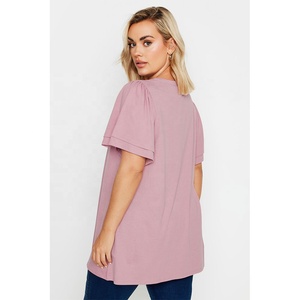 Camiseta de Cuello Redondo de Algodón Suave para Mujer, Manga Corta, Informal, Transpirable, Corte Regular, Básica, Verano, con Logotipo Personalizado - Product Image 2