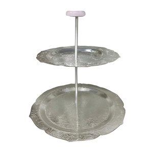 Wedding Silver Metal 2 Tier <b>Cake</b> Stand Dessert <b>Tools</b> Weddings Centerpiece Cupcake Fruit Party <b>Cake</b> <b>Tools</b> - Product Image 1