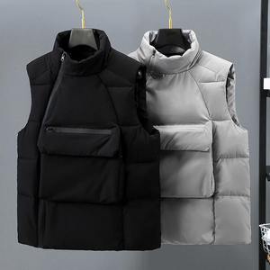 2025 Autumn Men's Casual Waistcoat with Big Pocket Vest <b>coat</b> Collar Sleeveless Puffer Jackets Zipper Closure Winter Warm <b>Coat</b> - Product Image 4