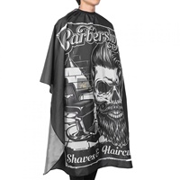 Cape de Barbier Professionnelle Personnalisable pour Hommes – Logo sur Mesure, Imperméable, en Polyester/Nylon Recyclable, pour Salon de Coiffure, avec Boutons-Pression, Couleur Personnalisée