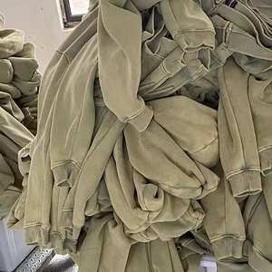 Logo personnalisé recadrée Boxy Vintage lavage fermeture éclair à capuche coton Hoddie détresse Vintage fermeture éclair pierre acide soleil délavé à capuche hommes - Product Image 6