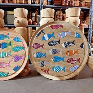 Plateau de service en bois écologique le plus vendu, idéal pour la décoration de table, assiettes, bon prix, OEM, disponible au Vietnam - Product Image 3