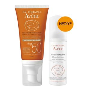 Avene Anti-invecchiamento crema solare SPF 50 50 ml schiuma detergente 50 ml regalo