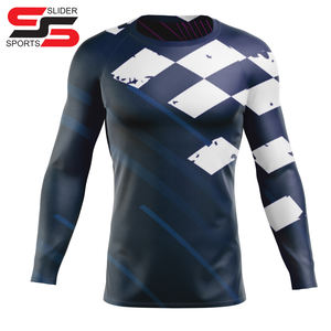 OEM, impression par sublimation, chemises MMA Rash Guard personnalisées, chemises à manches longues et compression à séchage rapide pour hommes - Product Image 6