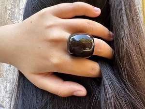 Anillo de Cuerno de Búfalo Pulido, Joyería para Fiestas, Bodas y Aniversarios, Color Natural, Gran Venta - Product Image 3