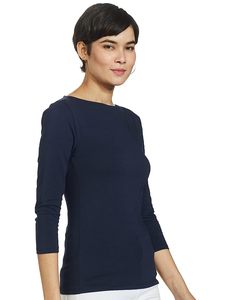 Mujeres sólido O cuello Camisetas manga larga OEM camisetas señoras 100% algodón cuello redondo manga completa camisas para mujeres - Product Image 5