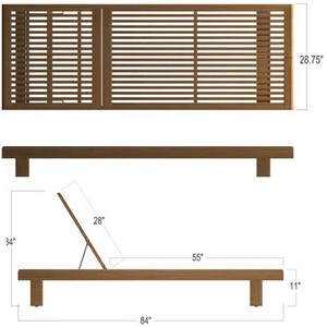 Muebles de exterior para todo tipo de clima Patio Jardín Tumbona Piscina de madera de teca maciza utilizada para Hotel Cottage Villa - Product Image 5