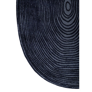 Alfombra Rectangular de Lana y Viscosa Azul, Tejida a Mano, Modelo TNQ-1210, Diseño Abstracto para Sala de Estar, Pasillo o Entrada, 9x12 pies - Product Image 4