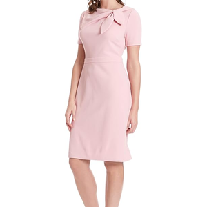 Robe avec nœud Fourreau poli pour femme Tendance Robe crayon moulante pour femme Office Wear to Work Robes avec poche Ceinture pour femme - Product Image 2