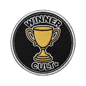 Parche bordado a máquina termoadhesivo personalizado, insignia de premio de trofeo campeón dorado, aplique DIY para coser al por mayor para ropa y uniformes - Product Image 6