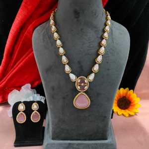 Conjunto de collar largo de moissanita y Diamante americano, abalorio Vintage, acabado de lujo para eventos formales, fiestas informales, Materia de latón - Product Image 5