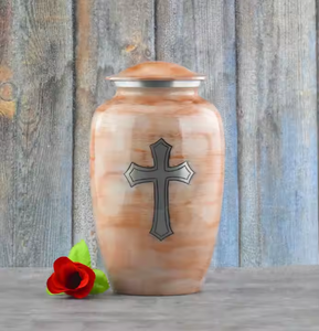 La mayoría de las urnas de cremación de metal precioso Diseño único de Cruz de Jesús de sangre Tema de crucifixión Diseño exclusivo Urna para adultos Suministro funerario - Product Image 4