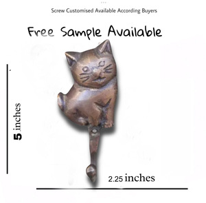 Vintage en fonte de cuivre Antique chat Animal mur manteau & chapeau crochets porte-clés cintre très pas cher prix de gros disponible - Product Image 3