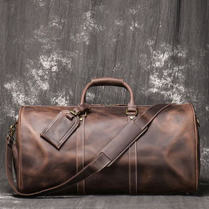 Handmade Custom Logo <b>Leather</b> Duffle <b>Bags</b> Men's Carry on <b>Overnight</b> Weekend Sports Gym Travel <b>Bag</b> Wholesale <b>Leather</b> Duffel <b>Bag</b> - Product Image 2