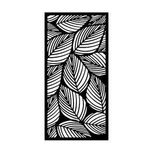 Motif de feuille écran de jardin en métal enduit de poudre noire conception découpée au laser pour un usage décoratif décor de jardin écran de jardin en métal - Product Image 1