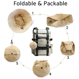 Chapeaux seau personnalisés d'été élégants avec broderie par impression de logo Mode extérieure Streetwear Protection solaire Fournisseur OEM - Product Image 2