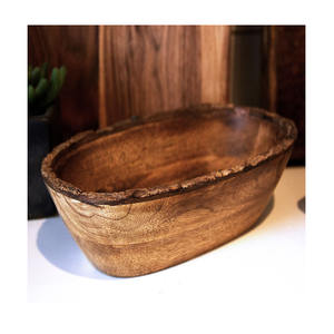 Bol à pâte en bois naturel bord d'écorce moderne de qualité supérieure dernière conception plat d'assiette d'affaires cadeau de Noël polyvalent - Product Image 4