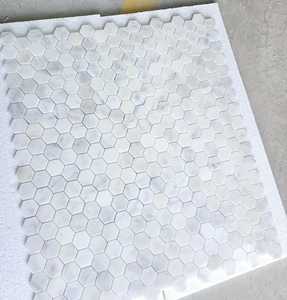 โมเสครังผึ้ง2025ขนาด30.5x30.5ซม. แผ่นหินอ่อนสีขาวหินธรรมชาติขนาด5ซม. ตกแต่งห้องครัวแบบตุรกี - Product Image 4