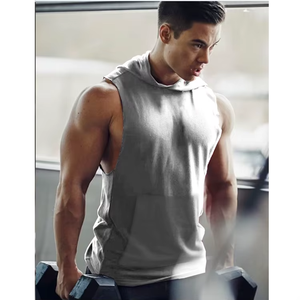 Hombres con capucha chalecos Tank Tops deporte baloncesto con capucha Tank Top sin mangas culturismo gimnasio desgaste Sudadera con capucha ropa hombres - Product Image 3